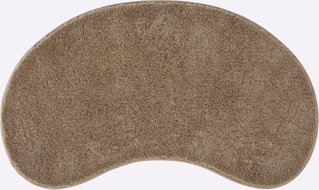 Rutschfeste Badematte in Nierenform aus Polyacryl in Beige oder Braun, geeignet für Fußbodenheizung - Bild 1