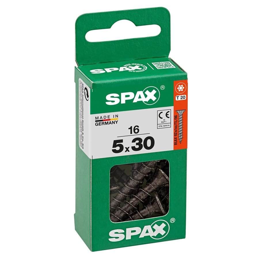Spax Universalschraube VGW TSP aus Stahl, verzinkt, Schwarz, Durchmesser: 5 mm, Länge: 30 mm, 16 Stück - Bild 2