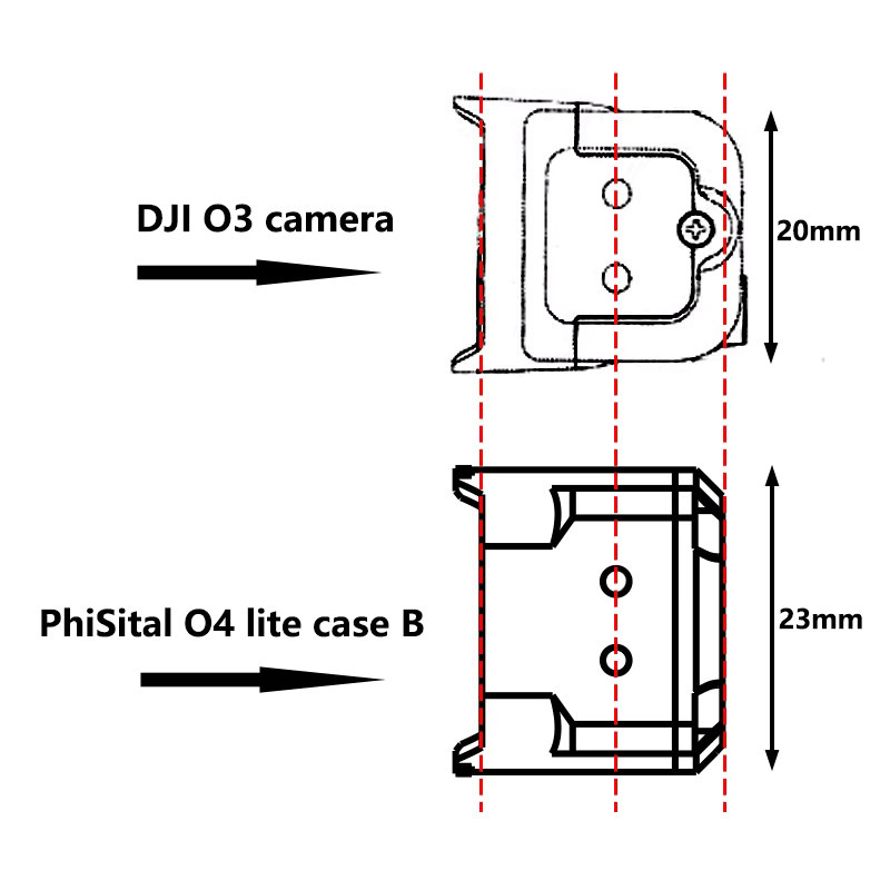 O4 Lite Air Unit Case in Schwarz, kompatibel mit O3 und O4 Pro Frames, inklusive Filterhalterung für deine DJI O4 FPV-Drohne - Bild 2