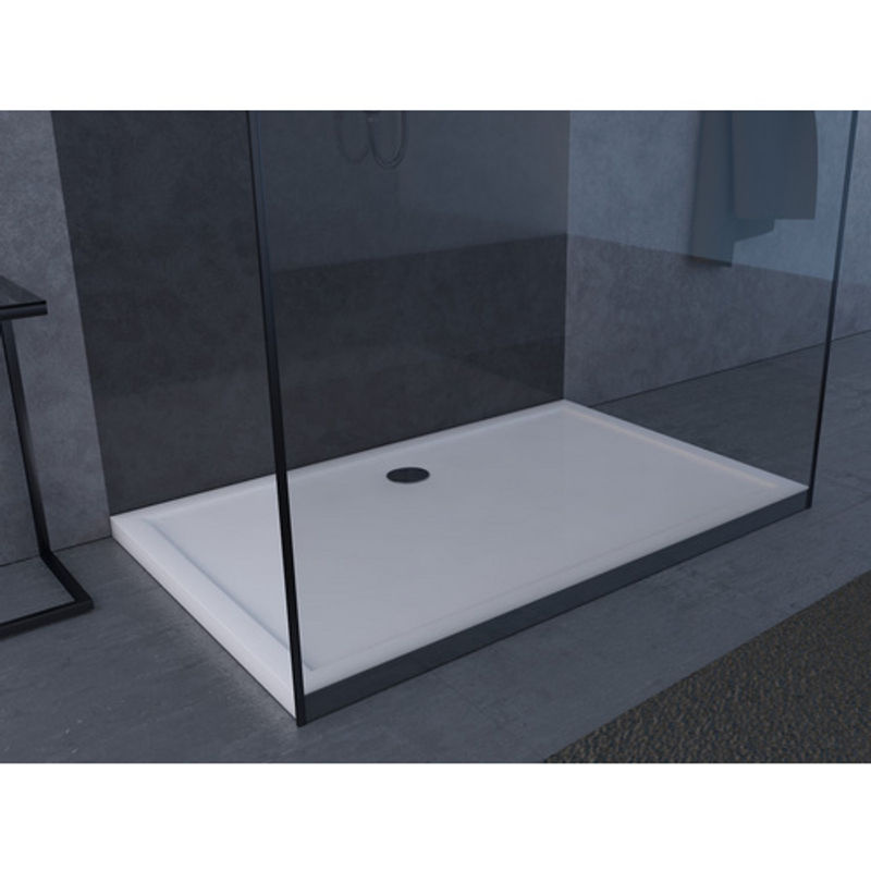 Aurlane Duschwanne Pure Rechteck aus Acryl in Weiß, B/T: 140 x 90 cm - Bild 2