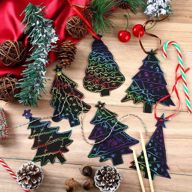 48 Stück DIY Kratzpapier Lesezeichen für Halloween und Weihnachten in Mehrfarbig - Bild 1
