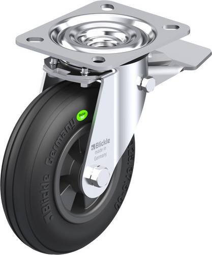 Blickle Lenkrolle L-VWPP 125R-ST mit Feststeller in Schwarz und Grau, Rad-Durchmesser: 125 mm, Tragfähigkeit: 50 kg - Bild 1