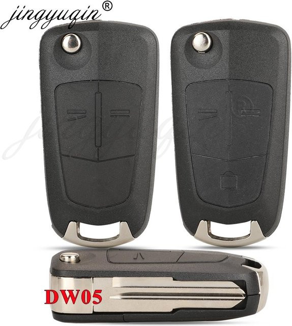 Jingyuqin DW05/HU46 Flip Auto Schlüssel Shell für Opel Antara AMPERA und Chevrolet Epica, 2/3 Tasten, Farbe: Schwarz - Bild 1
