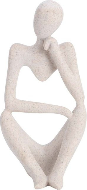 Denkende Figur Modell Ornament von OutsideWorld in Weiß, handgefertigte Harzfigur als Tischdekoration - Bild 1