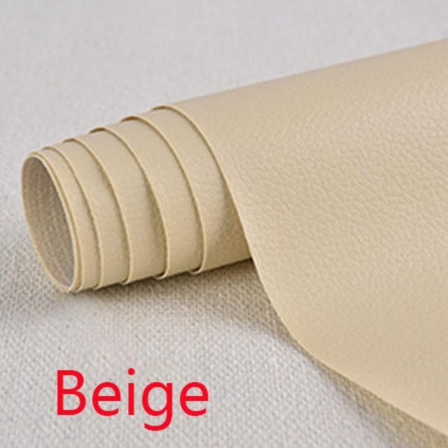 Selbstklebendes Leder-Reparaturpflaster von Home with love in Beige, strapazierfähiges Vinyl-Reparaturset für Sofa, Sitzpolster und Auto, B x L: 35 x 137 cm - Bild 1