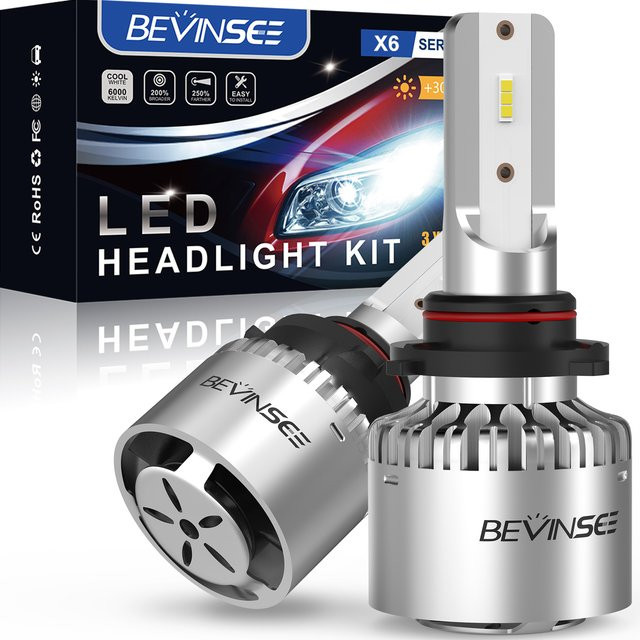 BEVINSEE 9006 HB4 LED-Nebelscheinwerferlampen 60W 6000K in Silber für VW Golf Mk6, Tiguan, Passat B6/B7, BMW E90, E91, E92, E60, E61, E84 - Bild 1