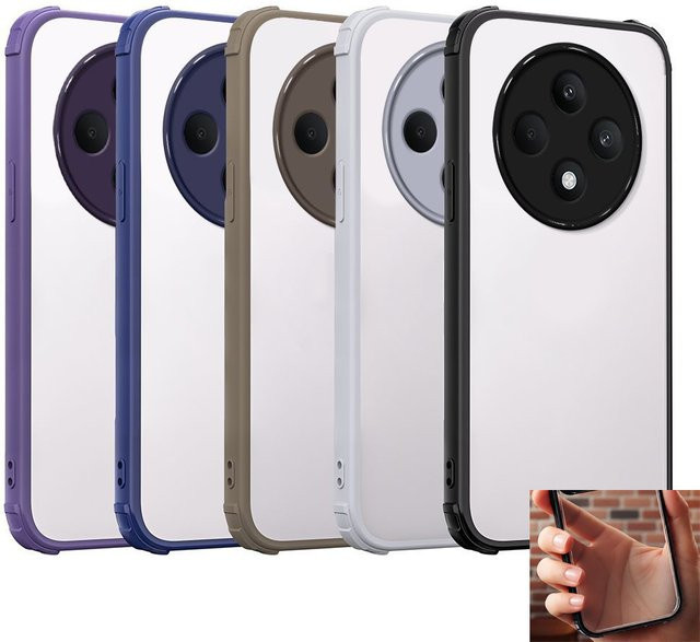 Stoßfeste Schutzhülle für OPPO Reno 12F in Schwarz mit hartem Acryl-Rückenschutz - Bild 1