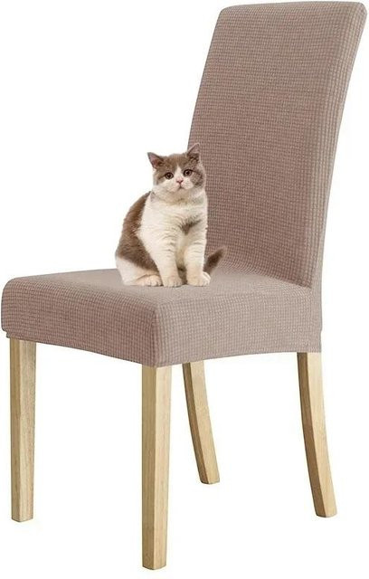 Wasserdichter Jacquard Stuhlbezug aus Spandex in Grau für Esszimmerstühle und Hocker - Bild 1