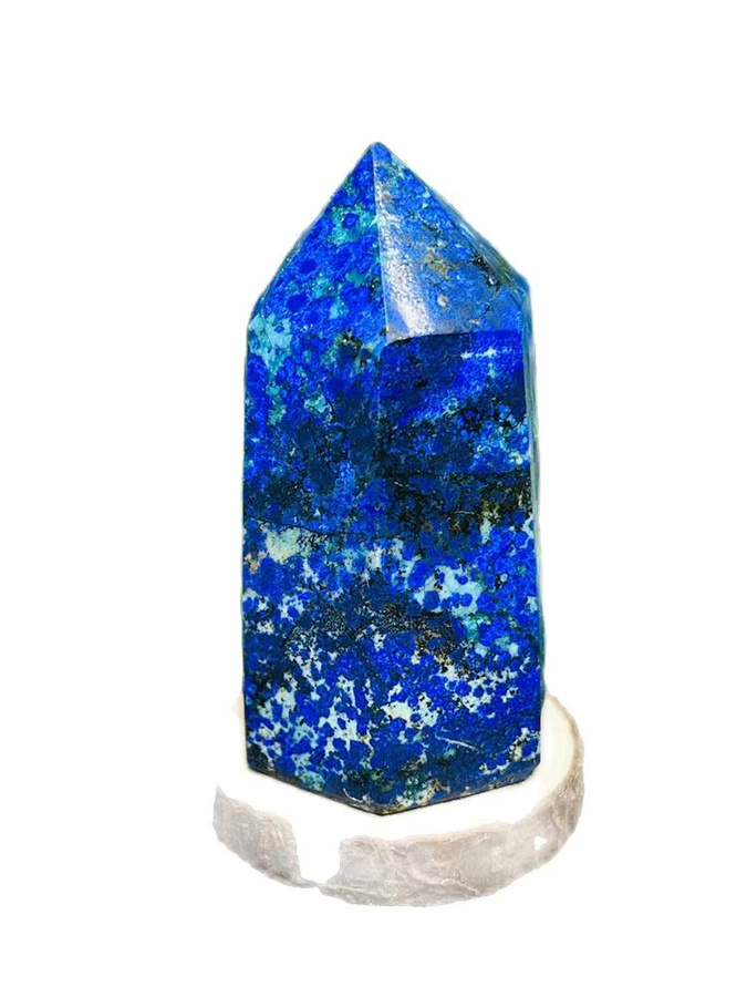 YOCO Azurit und Türkis Turm aus natürlichen Edelsteinen in Blau und Türkis als dekoratives Mineralexemplar - Bild 1