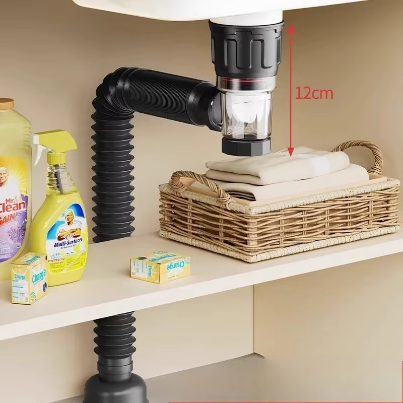 ZEXEF Anti-Geruchs-Abflussspüle mit flexiblem und einziehbarem Rohrfilter als geruchshemmendes Küchenzubehör - Bild 3