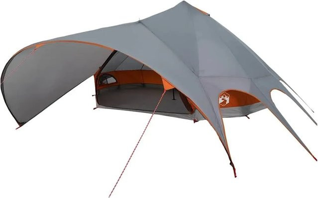 vidaXL Teepee Zelt mit Dach in Grau und Orange, B/T/H: 600 x 600 x 347 cm - Bild 1