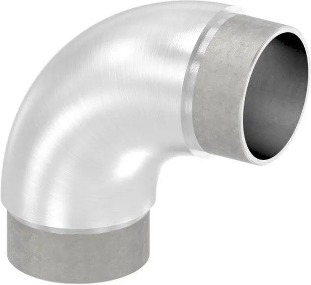 FeNau Rohrbogen V2A aus Edelstahl in Silber für Rohr Ø 48,3 x 2,0 mm, 90 Grad zum Stecken - Bild 1