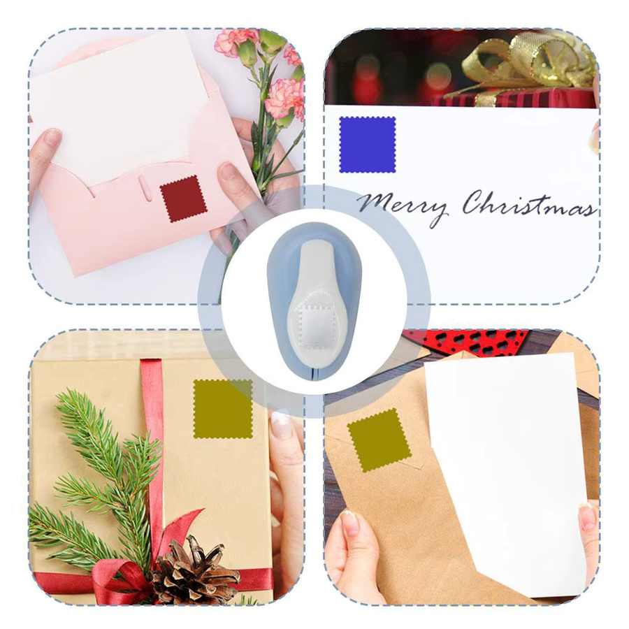 DIY One-Click Stempel Präge Werkzeug in Blau aus Kunststoff für kreatives Handwerk - Bild 2