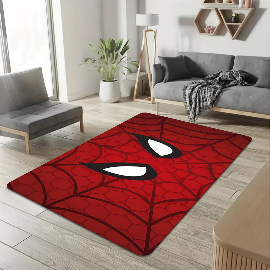 Beast Kingdom Marvel Bodenmatte mit Spider-Man, Iron Man und Hulk Motiv in Rot, B/T: 60 x 60 cm, Maschinenwaschbar - Bild 2