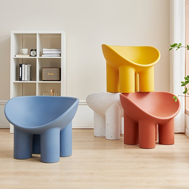Lounge-Hocker LIUSHADUOLA im skandinavischen Stil aus Kunststoff in Grün mit organischem Design - Bild 1