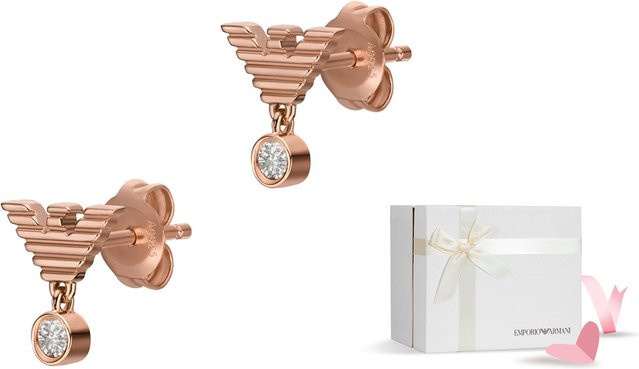 Emporio Armani Ohrstecker, Zirkonia, Roségold, Damen - Bild 1
