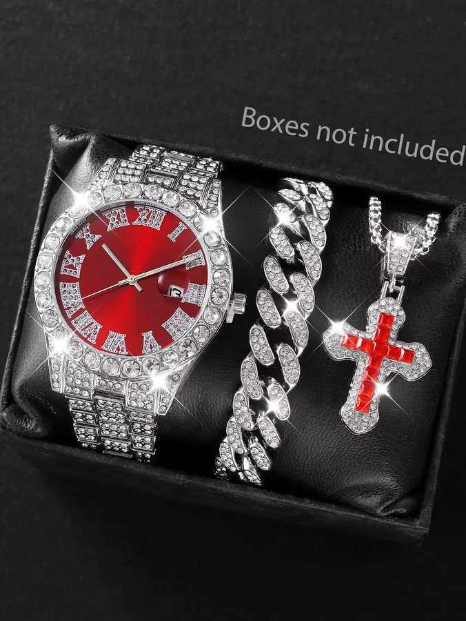 CMK Armbanduhr Quarz, Edelstahl, Silber, Zirkonia, Herren - Bild 1