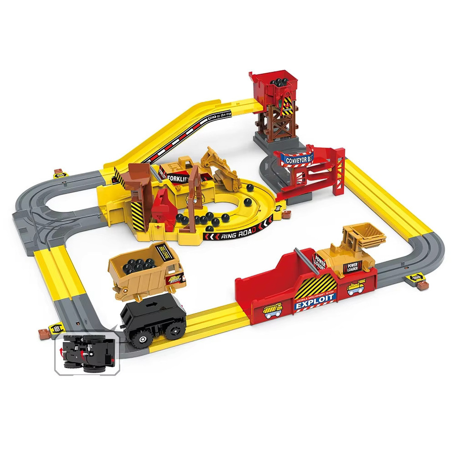 yaafun Minenwagen Ingenieurfahrzeug, Eisenbahnschienen-Set, elektrisches Lernspielzeug, ab 0 Jahren - Bild 6
