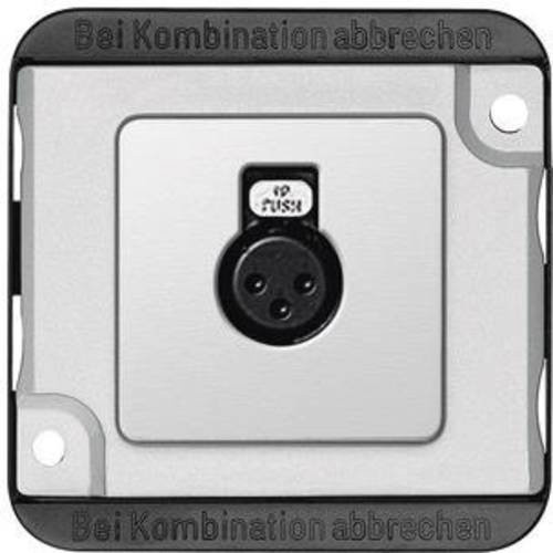 Merten Lautsprecher-Steckdose Panzer in Silber matt - Bild 1