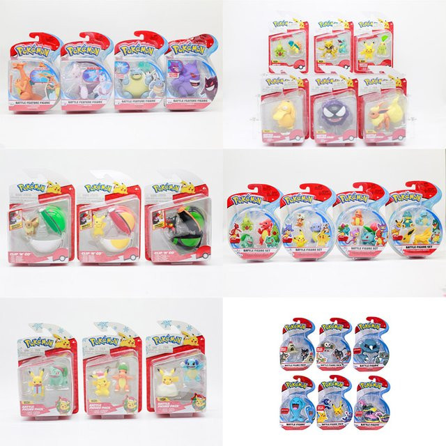Bandai Pokemon WCT Kampffunktion Pikachu Popplio Rowlet Litten Sandygast Muk Wobbuffet Metang, Anime-Figuren - Bild 1