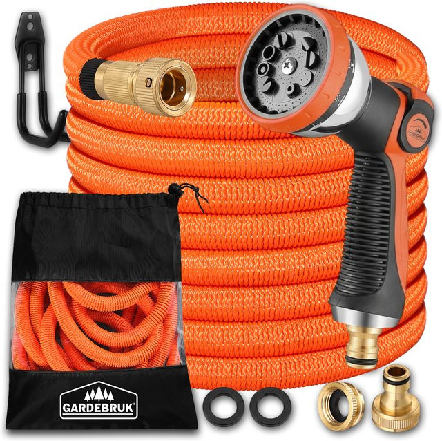 GARDEBRUK Gartenschlauch Orange 15m flexibel mit zwei Gummidichtungen - Bild 1