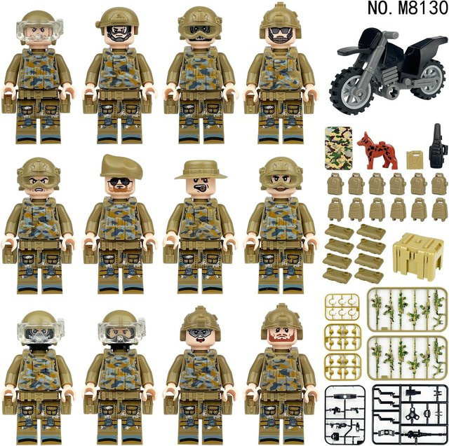 Sirius Kommando 8130 Militär Miniatur Motorrad, Baustein Spielzeug, ab 14 Jahren - Bild 1