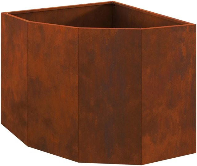 vidaXL Eckpflanzer aus Stahl in Rost-Optik, B/T/H: 60 x 60 x 50 cm - Bild 1