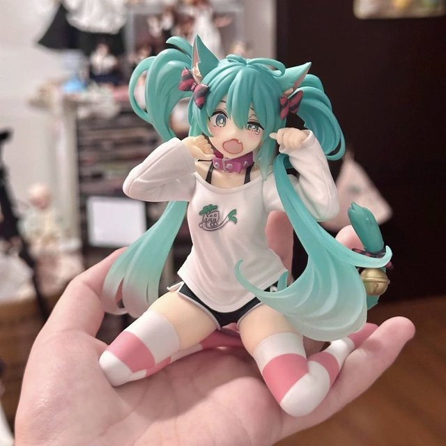 Bandai Hatsune Miku Actionfigur, Anime, mit Katzenohren, 12cm - Bild 1