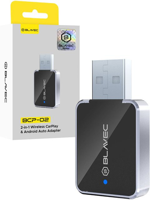 Blavec BCP-02 Wireless CarPlay und Android Auto Adapter in Schwarz mit Wi-Fi und Bluetooth via USB-A oder USB-C - Bild 1