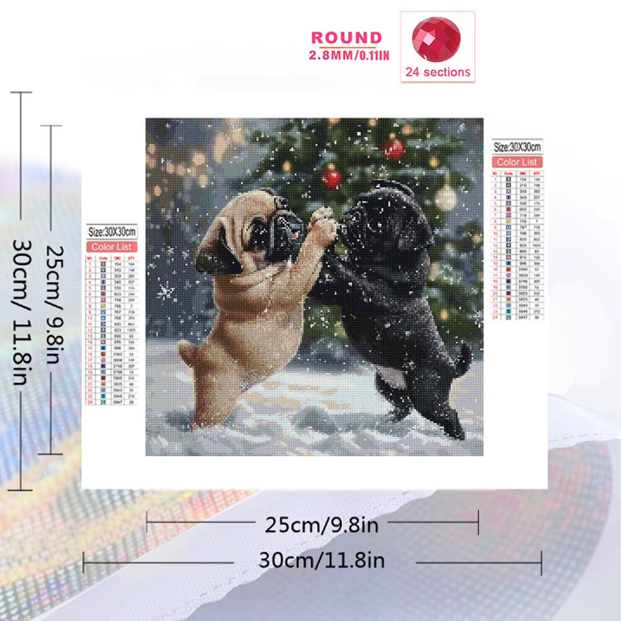 Evershine DIY Diamant Malerei Hund Mosaik Set mit runden Acryl Steinen in Multicolour für Anfänger, Breite: 20 cm, Höhe: 20 cm - Bild 2