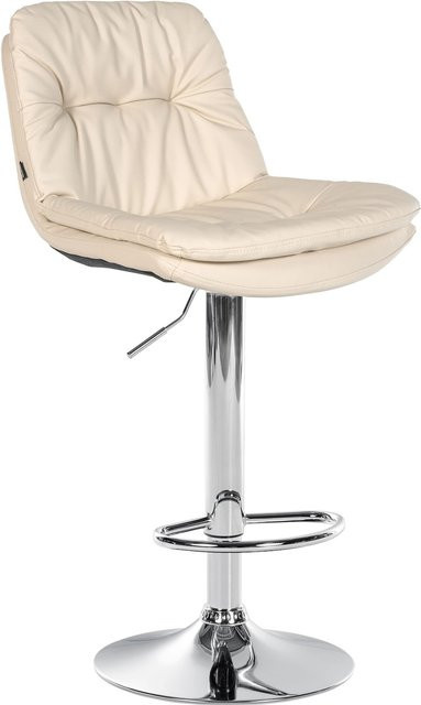 CLP Barhocker Laurel in Beige mit Kunstlederbezug, höhenverstellbarer und drehbarer Barstuhl mit Rückenlehne und Fußstütze - Bild 1