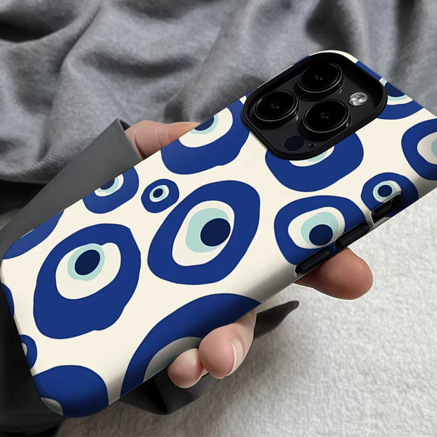 Blue Eye Dot Handyhülle für iPhone 17 16 15 14 13 Pro Max Plus, robuste doppelschichtige Hülle mit Magnetfunktion, Blau - Bild 5