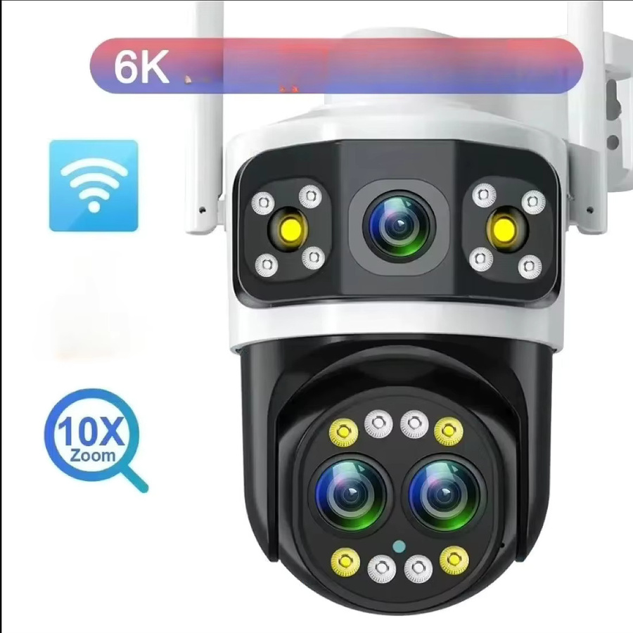 DIFANG Outdoor WIFI Überwachungskamera mit 6K 8MP Drei-Objektiv-System, 10X Zoom, Menschlicher Erkennung und Dual-Bildschirm in Weiß - Bild 6