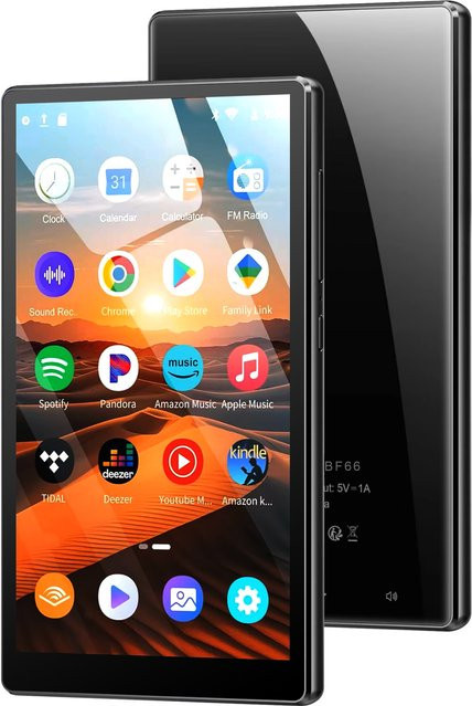 Famue BF66 MP4-Player mit Android 13, 64GB Speicher, 6GB RAM, Octa-Core, 1080P Video und Dual-Band WLAN in Schwarz - Bild 1