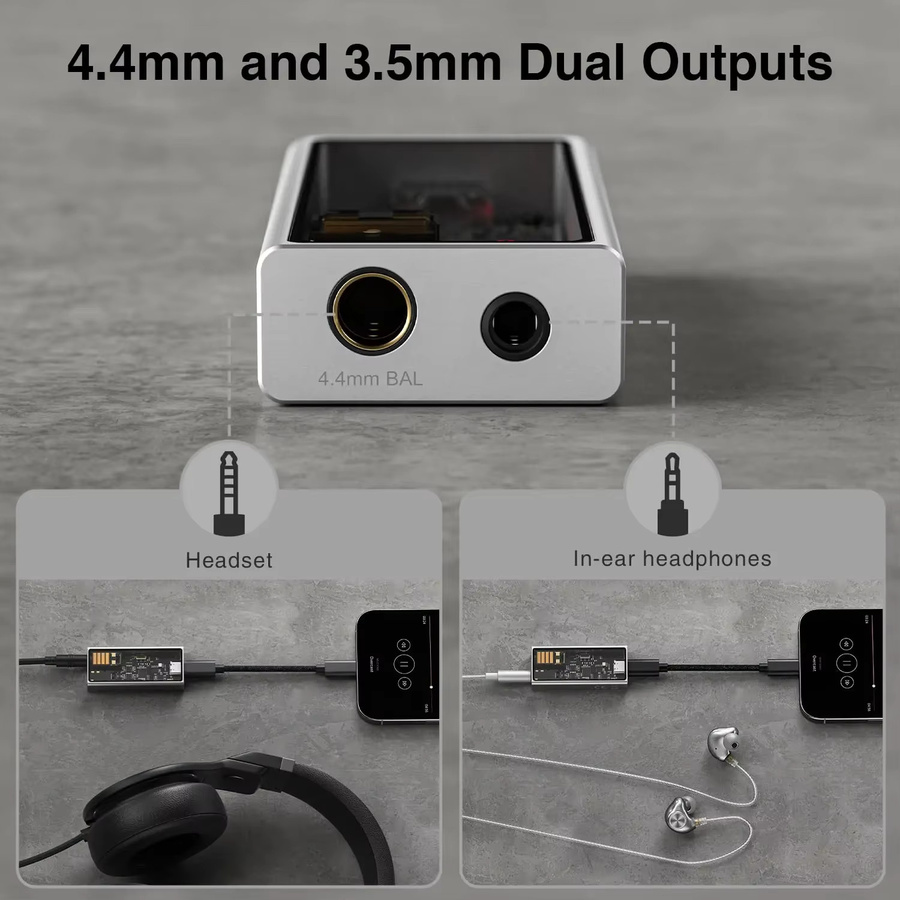 Questyle M15C Tragbarer USB DAC und Kopfhörerverstärker mit CS43198 Decoder in Silber mit USB-C Anschluss - Bild 3
