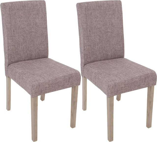 MCW Esszimmerstuhl Littau 2er-Set aus Textil in Grau mit Eichenbeinen - Bild 1