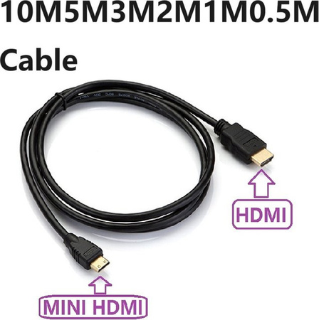 WEFAWAN Mini HDMI auf HDMI Kabel in Schwarz für Monitor, Tablet, Kamera und HDTV mit 1080P 3D Unterstützung und vergoldeten Steckern