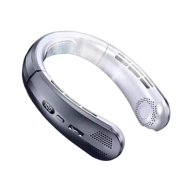 Lenovo Mini Halsventilator mit LED-Digitalanzeige in Gold, tragbar und wiederaufladbar via USB - Bild 7