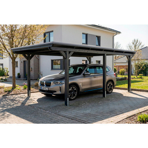 SKANHOLZ Carport Emsland aus Fichte mit EPDM-Dach in Anthrazit und Schwarz, B: 604 cm, T: 340 cm, H: 238 cm - Bild 3