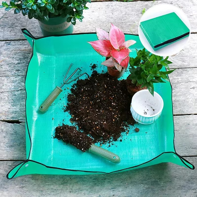 Wasserdichte und faltbare Gartenmatte zum Umtopfen von Pflanzen in Grün - Bild 4