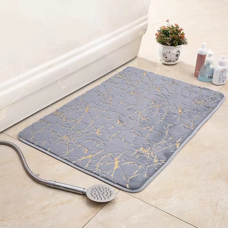 VIKAMA Flanell-Badematte rutschfest und waschbar, rechteckiger Teppich für Badezimmer und Wohnzimmer, B/T: 60 x 40 cm - Bild 1