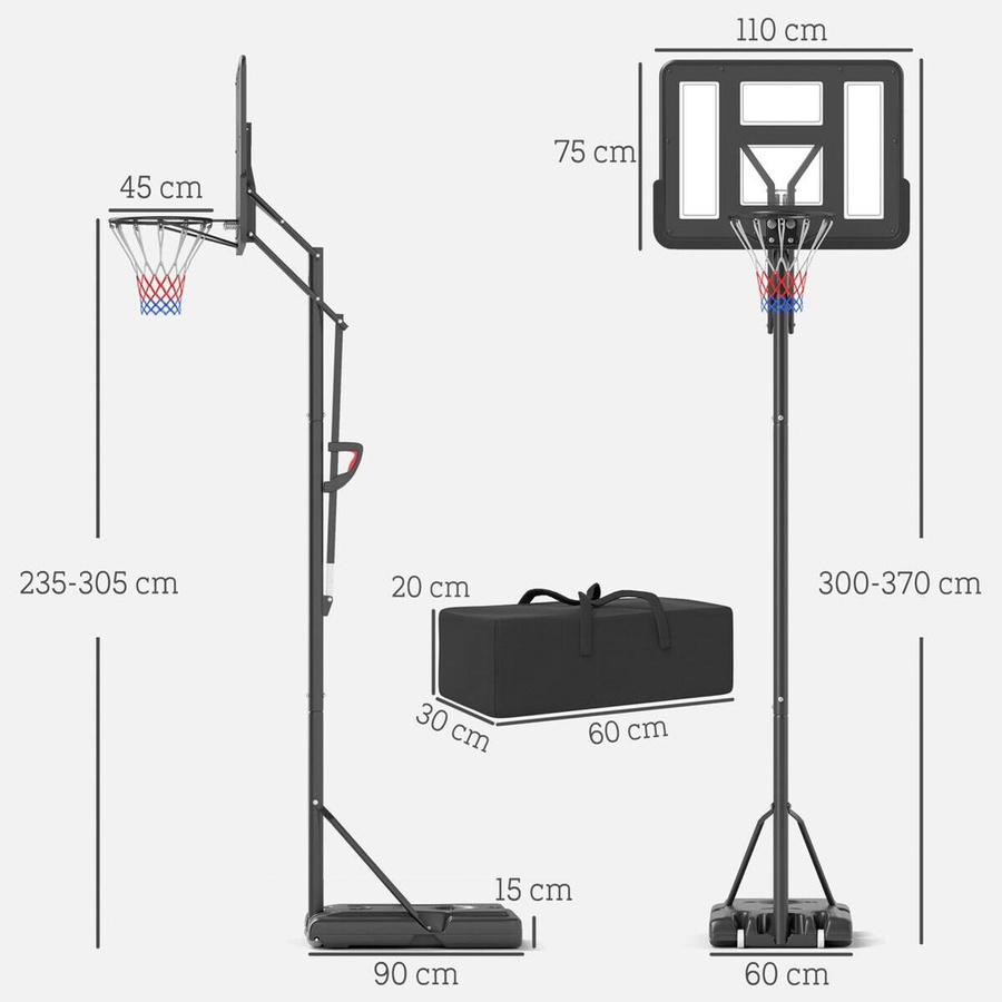 SPORTNOW Basketballkorb schwarz - Bild 3
