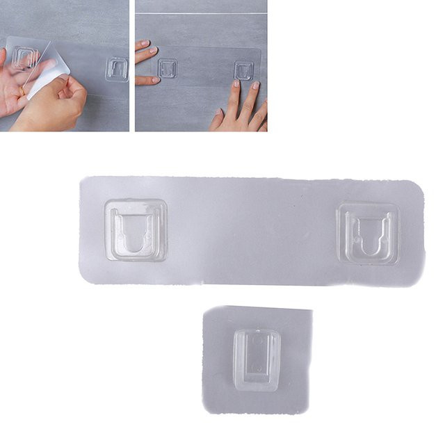 Selbstklebende Wandhaken aus Kunststoff, wasserdicht und transparent, 2 oder 4 Stück für Küche und Bad - Bild 1