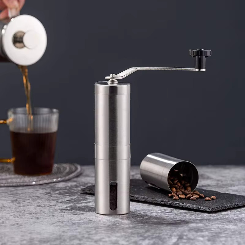 ATWFS Manuelle Kaffeemühle aus Edelstahl in Silber mit konischem Mahlwerk und 18 Mahlgrad-Einstellungen - Bild 6