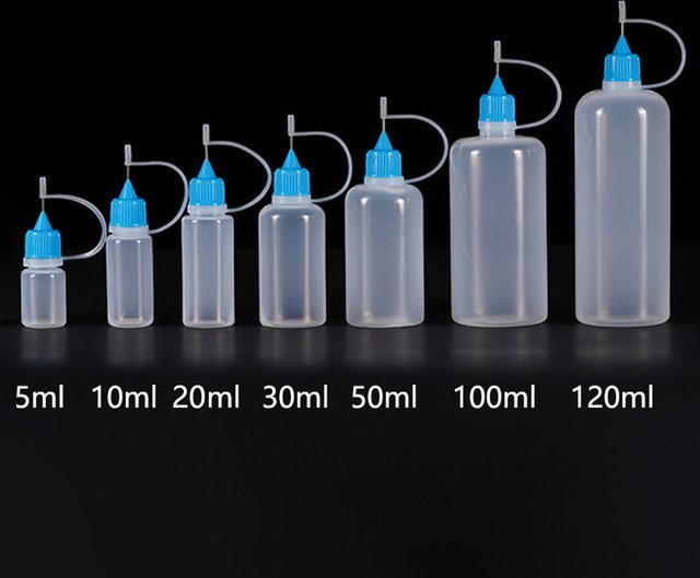 MLDCZS PE-Kunststoff-Applikatorflaschen mit Nadelspitzenkappen, transparente nachfüllbare Tropferflaschen für Öl, 5 ml bis 120 ml - Bild 1