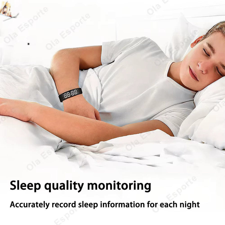 Ola Esporte Fitness Tracker mit Schrittzähler und vibrierendem Alarm, wasserdicht, Schwarz - Bild 3