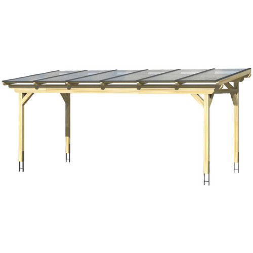 Skan Holz Terrassenüberdachung Sanremo aus Leimholz mit Polycarbonat-Dach in Weiß, B/T/H: 648 x 350 cm - Bild 3
