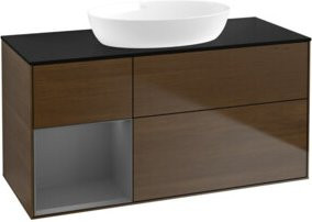 V&B Waschtischunterschrank Finion in Walnuss, Breite: 120 cm, Tiefe: 50,1 cm, Höhe: 50,1 cm - Bild 1