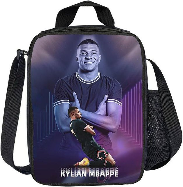Isolierte Lunchtasche Fancy Style Studio Fußballstar M. Mbappé, auslaufsichere Thermotasche in Mehrfarbig - Bild 1
