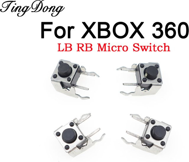 TingDong LB RB Bumper Mikroschalter Ersatz-Tasten für Xbox 360 Controller in Schwarz - Bild 1